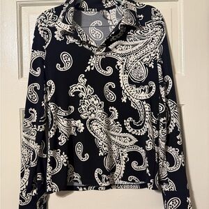 Elegant Black Paisley Button Down Shirt